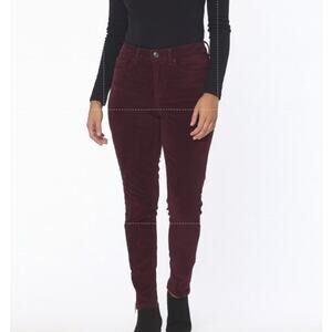 SANDRO Women's Burgundy Narrow Wale Corduroy Pants Cropped Size FR 34  US 2